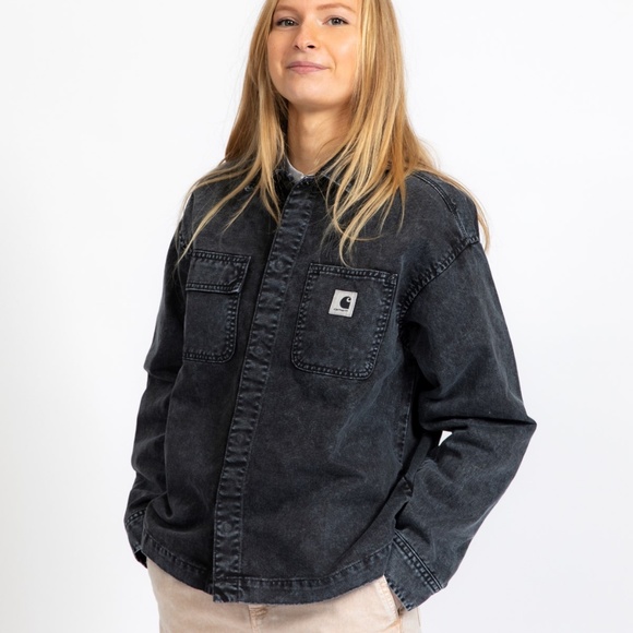 CARHARTT WIP Women's Sonora Shirt Jacket | Black (worn washed) - Picture 1 of 9